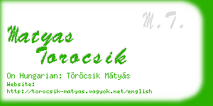 matyas torocsik business card